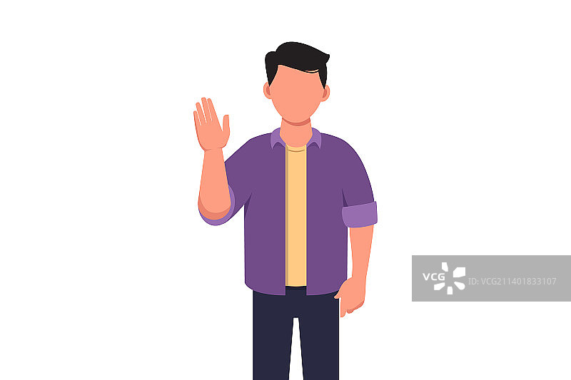 商业扁平设计：年轻商人展示图片素材