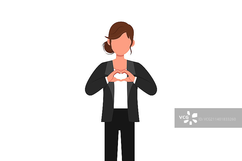 商务扁平卡通风格女商人图片素材