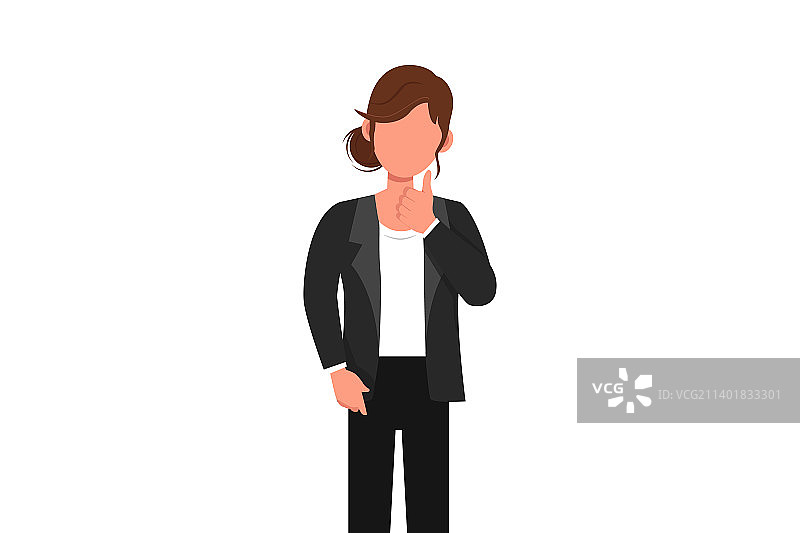 商务扁平画：自信的女商人图片素材