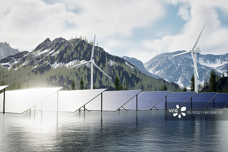光伏，太阳能，能源，风力发电，碳中和，储能图片素材