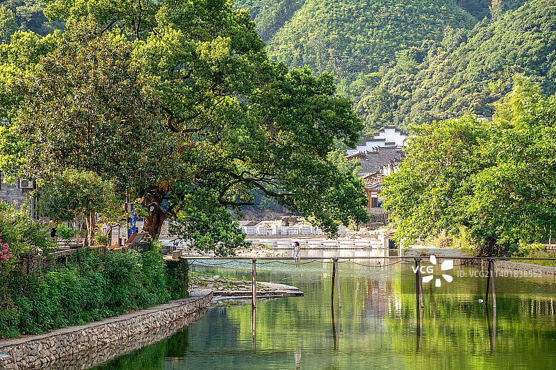江西省景德镇市浮梁县瑶里古镇风光 瑶里 水乡古镇 板凳桥图片素材