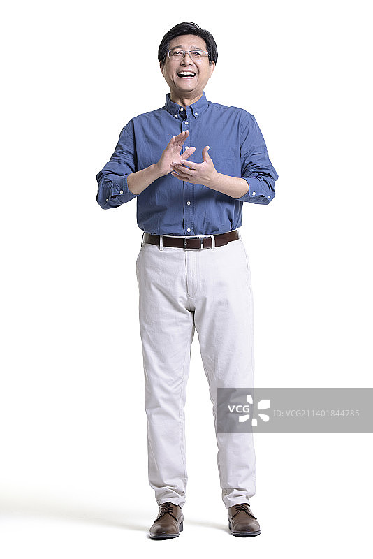 快乐的老年人鼓掌图片素材