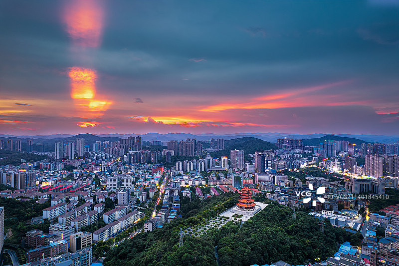湖南省郴州市市区夜景图片素材