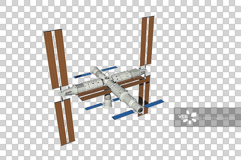 梦天试验舱和问天试验舱与天和核心舱组成中国空间站图片素材
