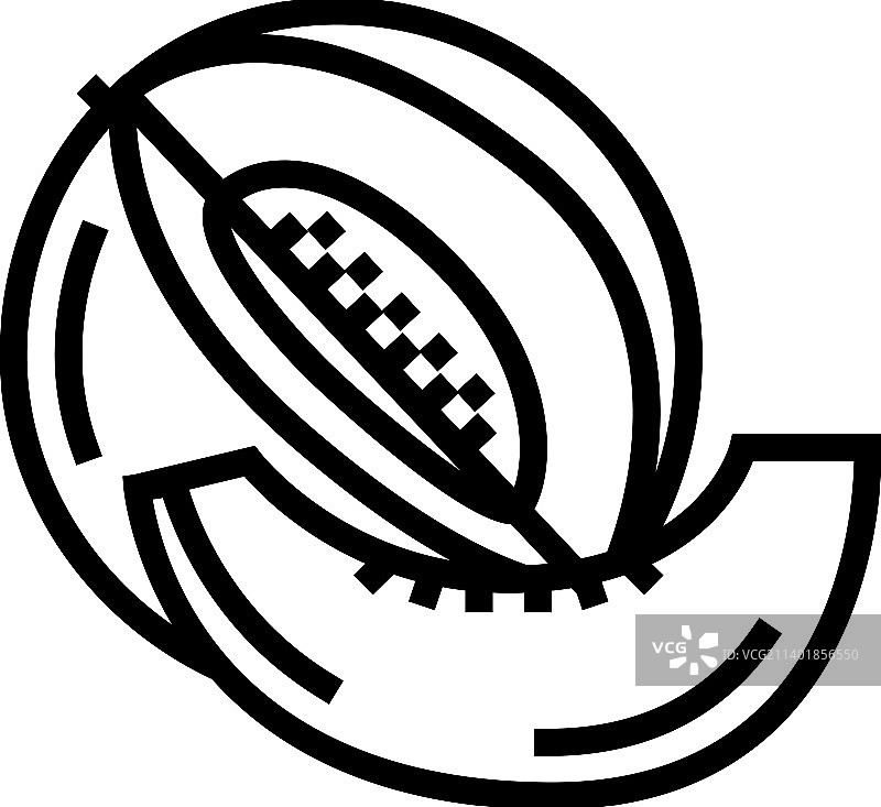 切片哈密瓜线条图标图片素材