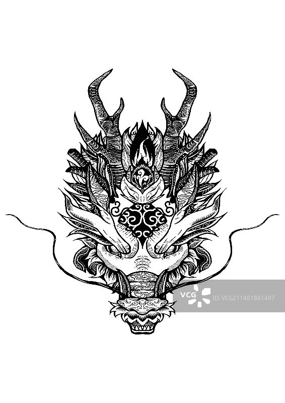 龙头版画图片素材
