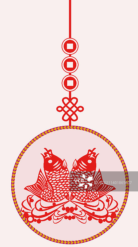 剪纸手艺-年年有余图片素材