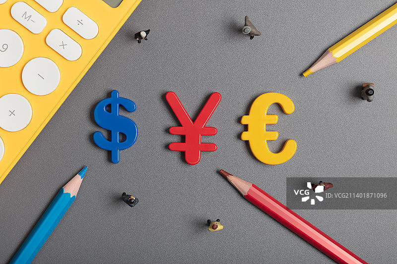 微缩创意货币标志及汇率图片素材