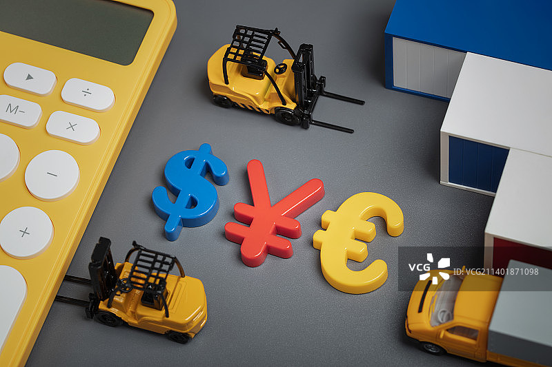 微缩创意货币标志汇率与进出口图片素材
