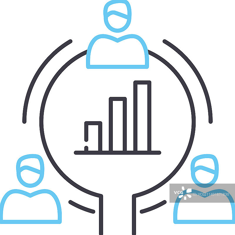 定量研究线性图标轮廓符号图片素材