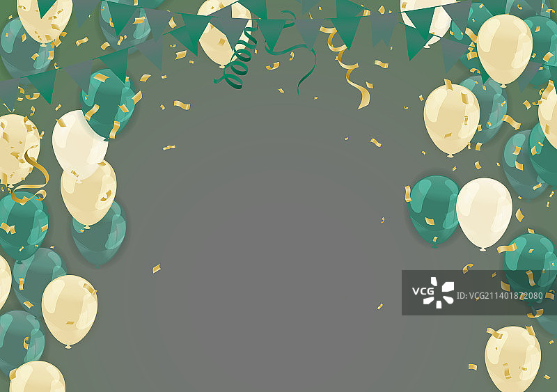 彩色纸屑的彩色气球图片素材