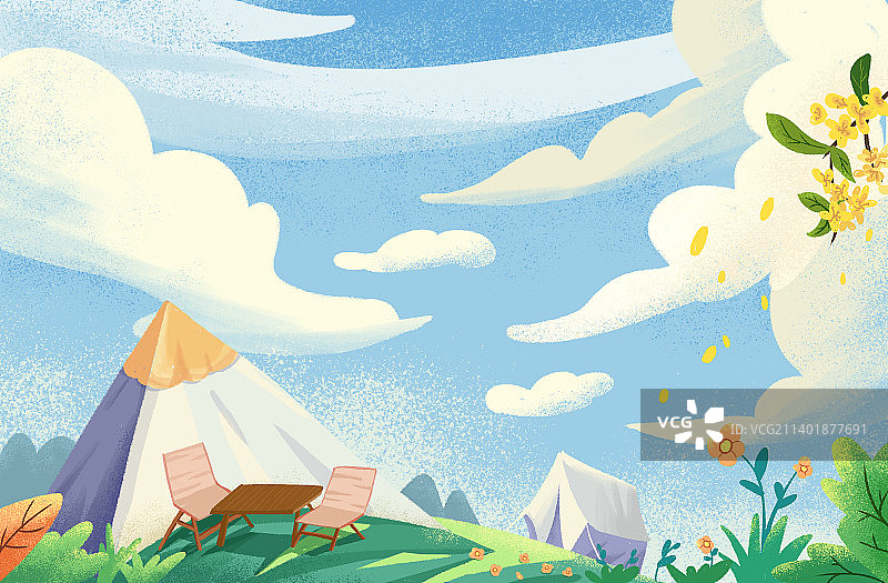 郊外露营-横版图片素材