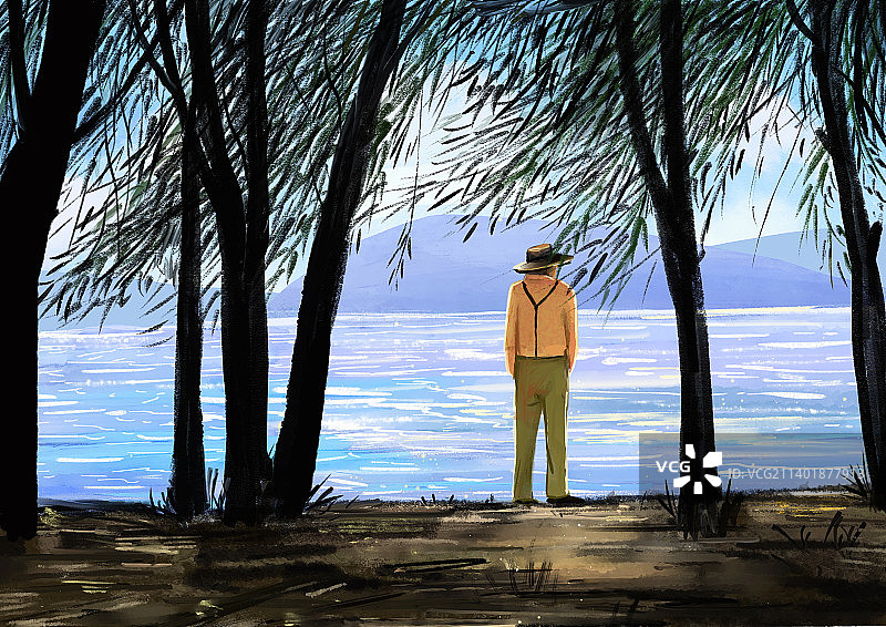 一个人图片素材