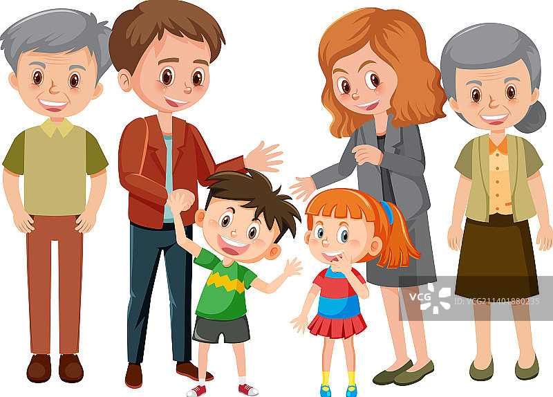 幸福家庭卡通人物图片素材