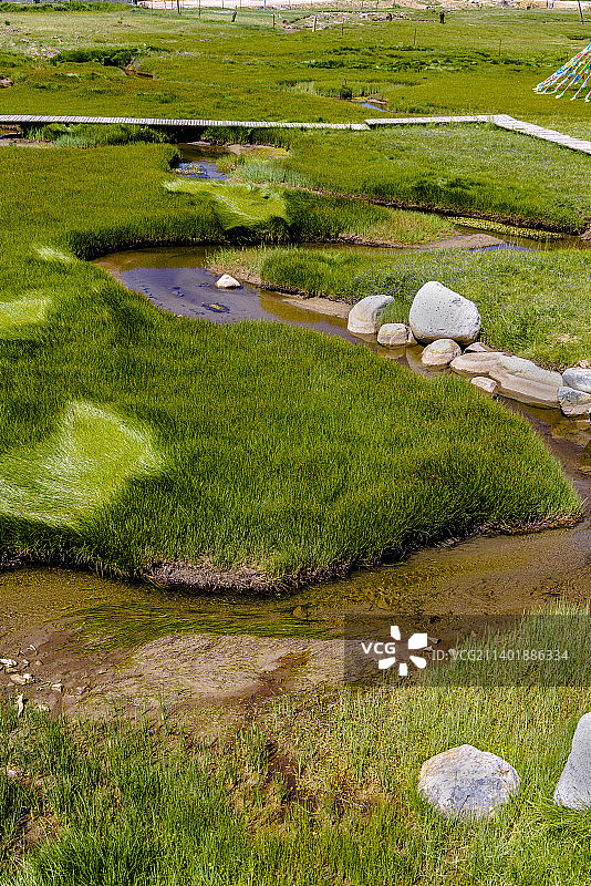 倒淌河河流弯曲河道曲折纹理图片素材