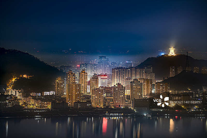 台州椒江夜景图片素材