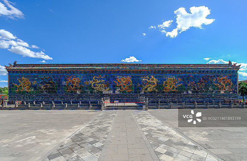 中国山西省大同古城九龙壁图片素材