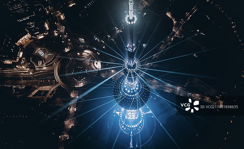 东方明珠灯光秀图片素材