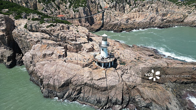 甲午岩灯塔航拍图图片素材