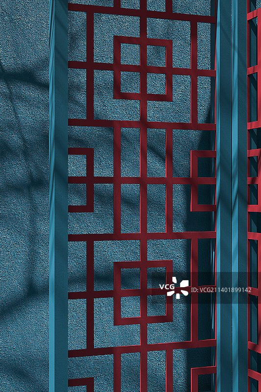 3D渲染抽象艺术窗格子图片素材