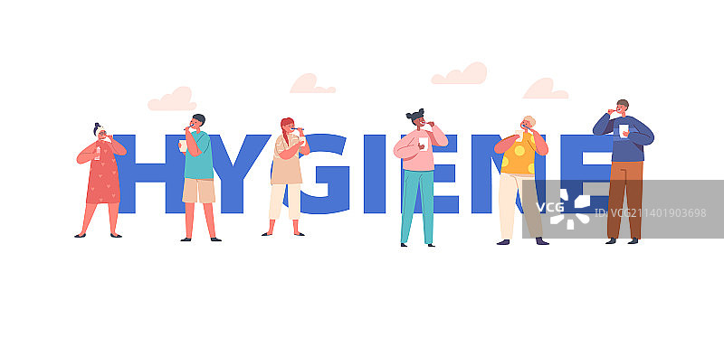 儿童卫生概念：快乐的孩子们刷牙图片素材