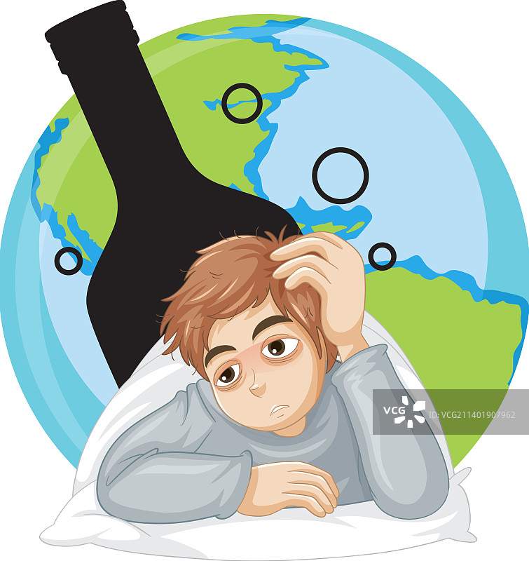 卡通醉酒男人图片素材