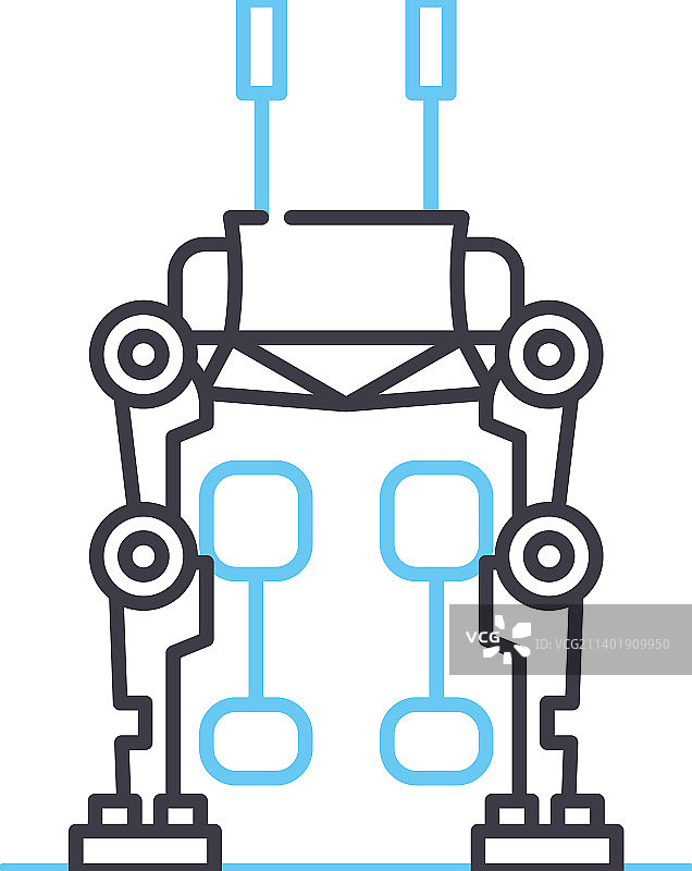人体外骨骼线条图标图片素材