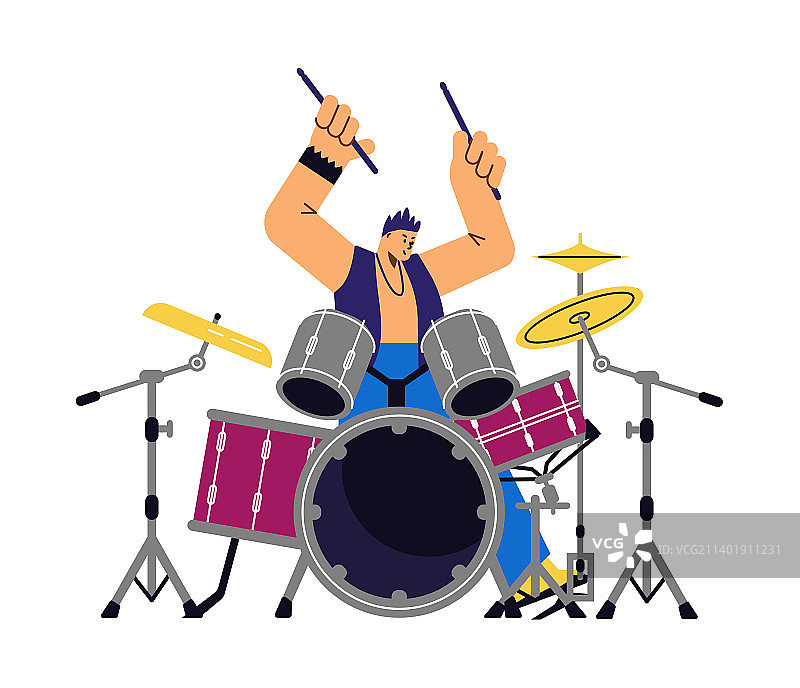 摇滚或爵士音乐家演奏音乐图片素材