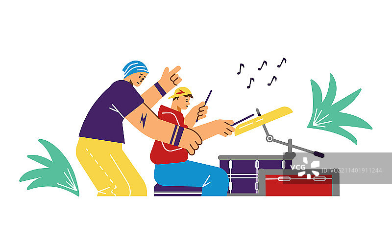 摇滚乐队鼓手演奏图片素材