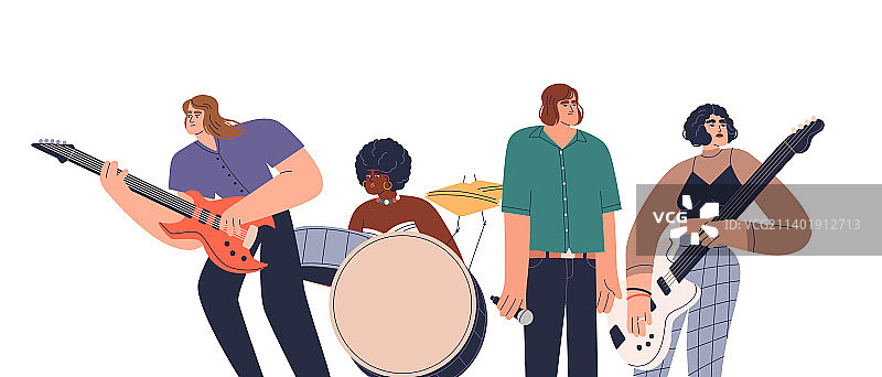 乐队演奏乐器音乐家组合图片素材