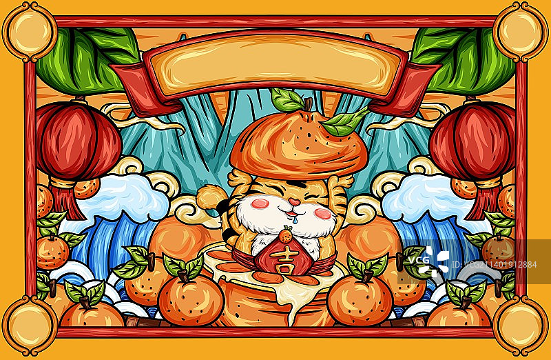 虎年橘子包装图片素材