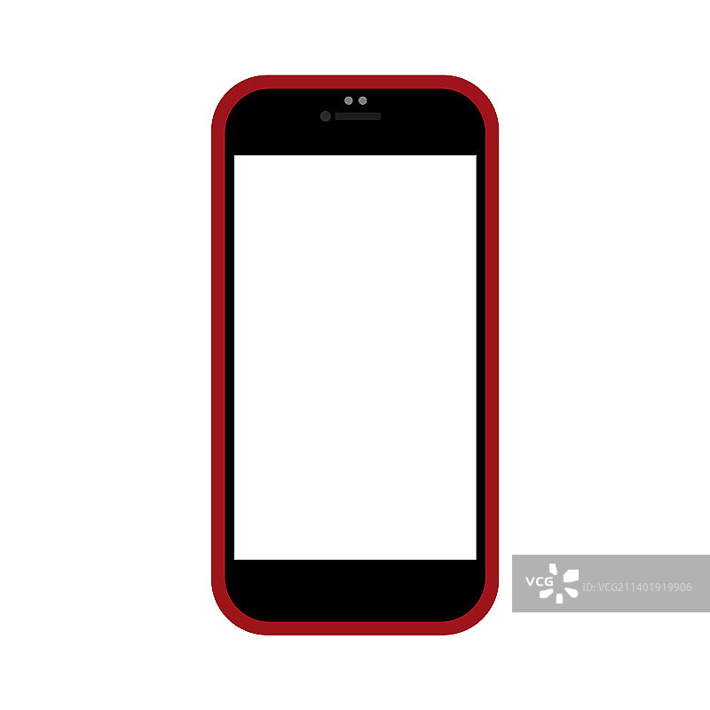 红色外壳的触摸屏手机图片素材