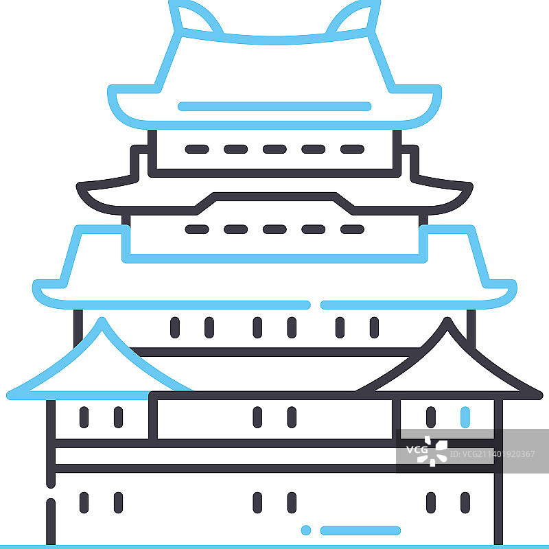 名城宫线条图标轮廓符号图片素材