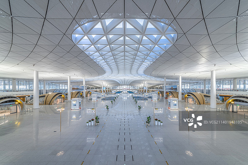 杭州西站候车大厅内部空镜图片素材