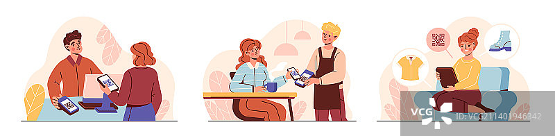 二维码支付概念图片素材