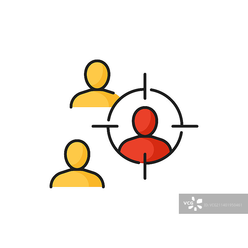 猎头与营销目标轮廓图标图片素材