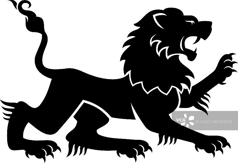 哥特式皇家狮子纹章符号图片素材