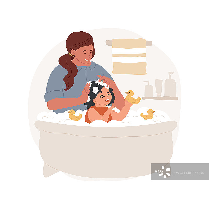 隔离沐浴卡通图片素材