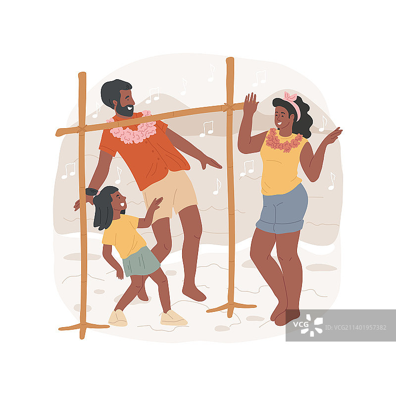 卡通人物林波舞海滩舞蹈图片素材