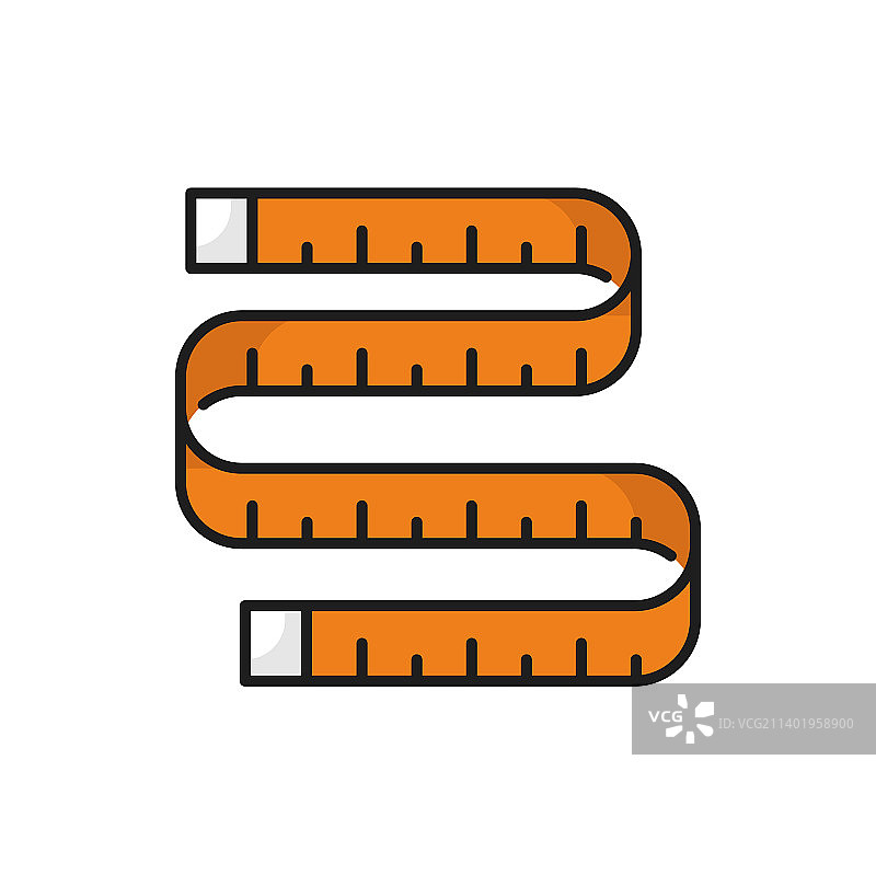 缝纫尺子轮廓健身测量带图标图片素材