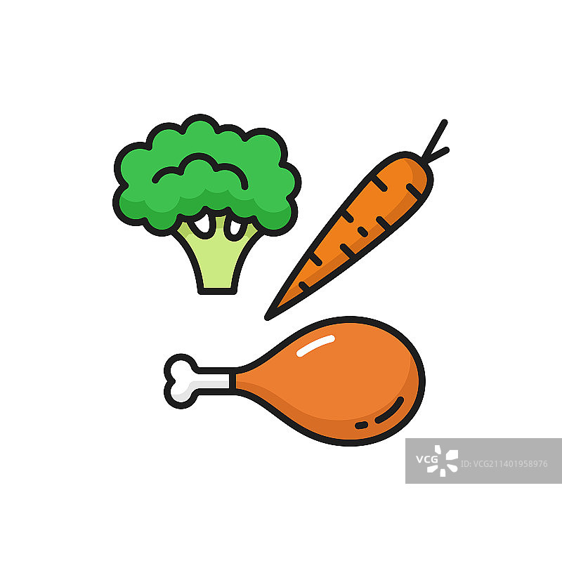 胡萝卜西兰花鸡肉 ketogenic 食品 keto 饮食图片素材