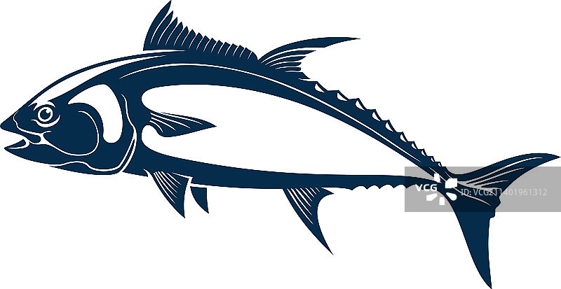 蓝鱼吉祥物图标图片素材