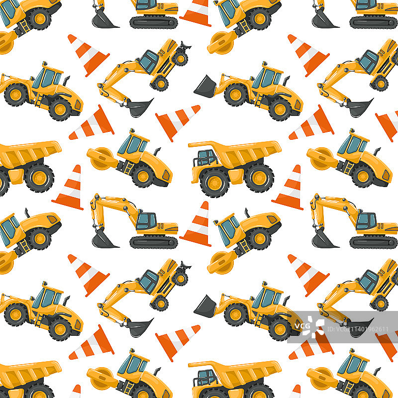 带有安全锥的重型机械图案图片素材