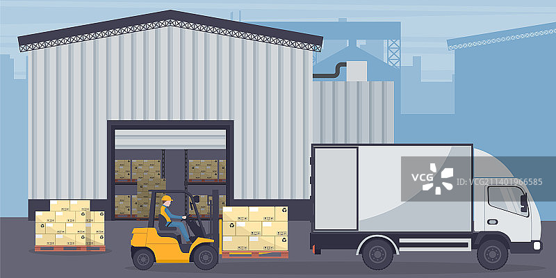 用于产品存储的工业仓库图片素材