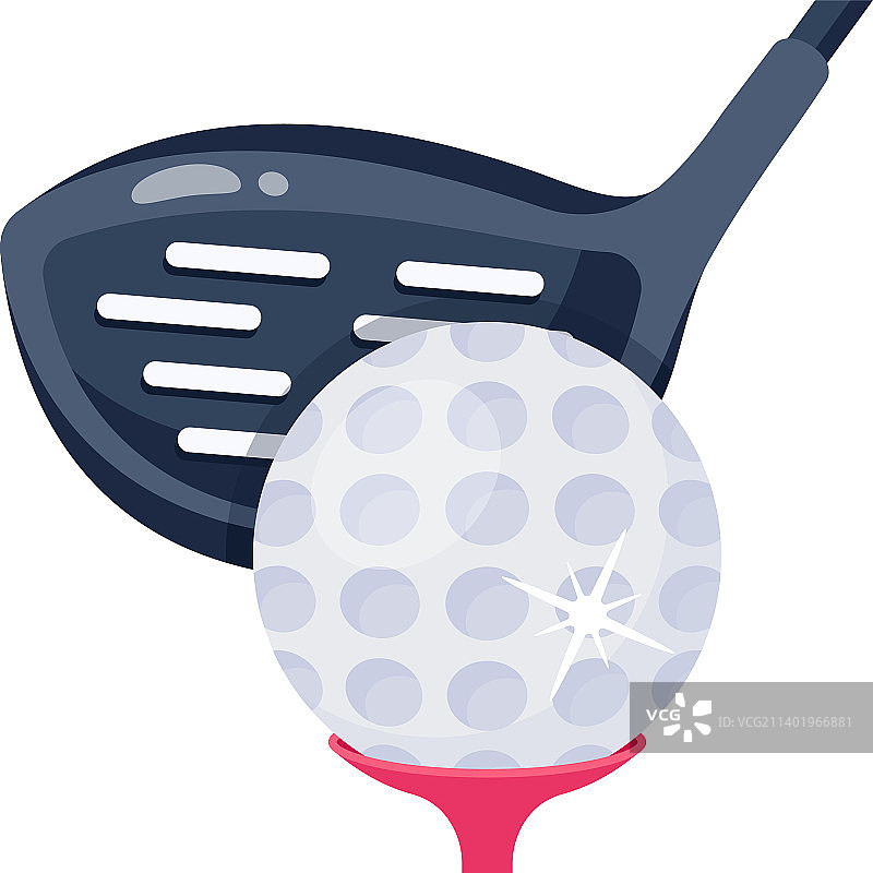 时尚扁平风高尔夫球座图标图片素材
