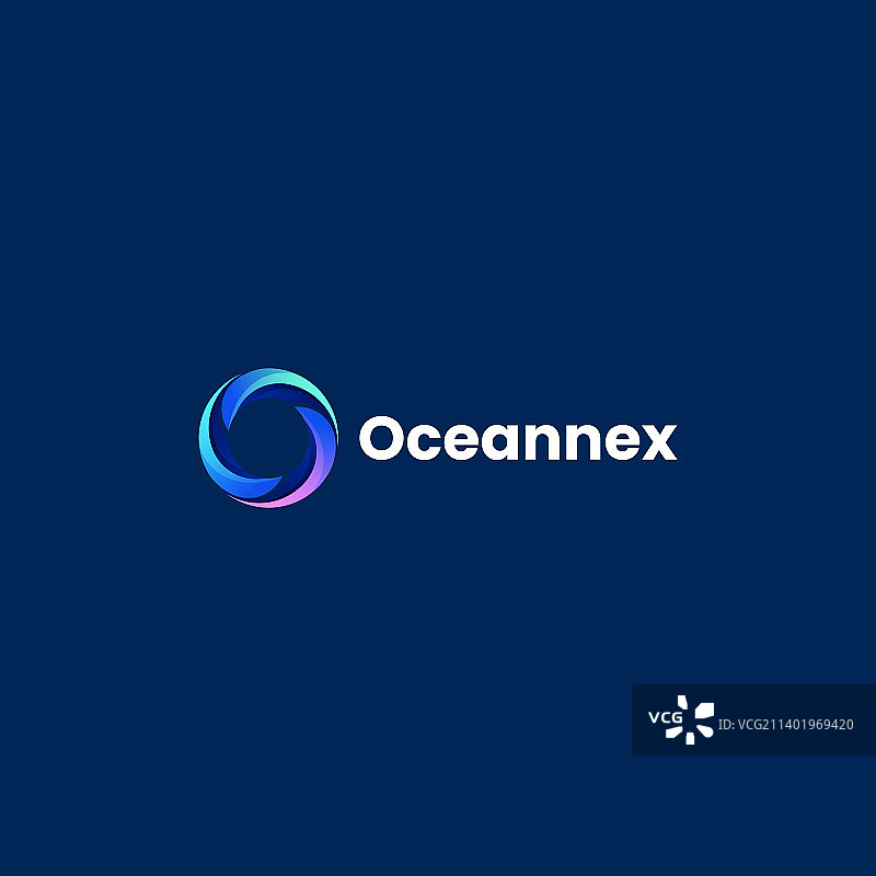 渐变彩色O字母标志图片素材