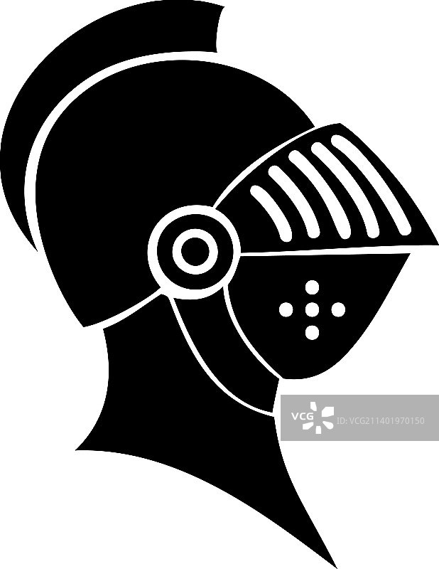 中世纪骑士头盔剪影图片素材