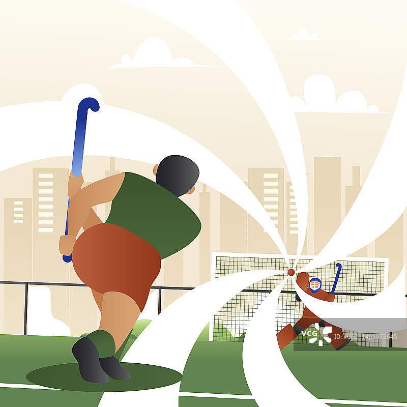 渐变色曲棍球场图片素材