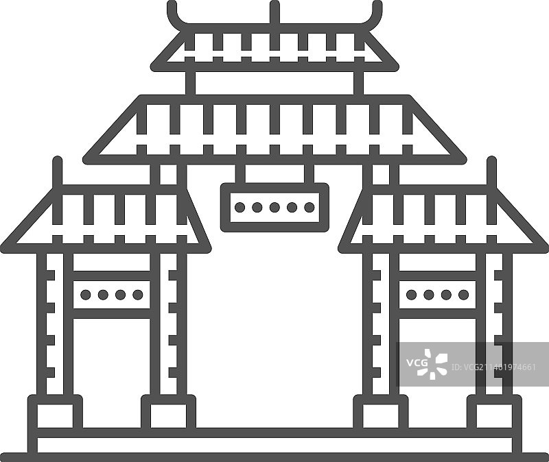 中式风格屋顶门楼图片素材