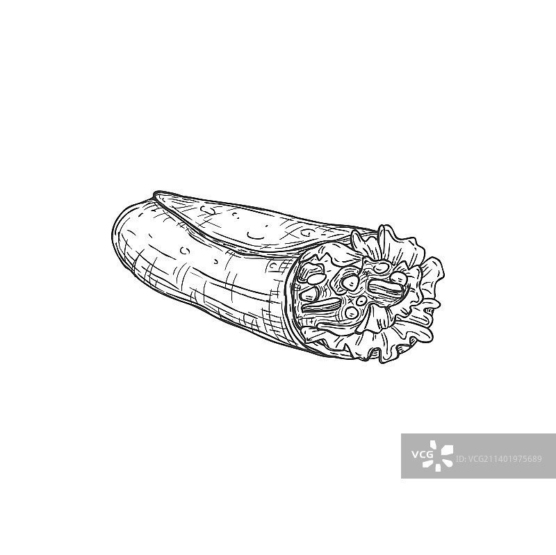 肉类蔬菜烤玉米饼图片素材